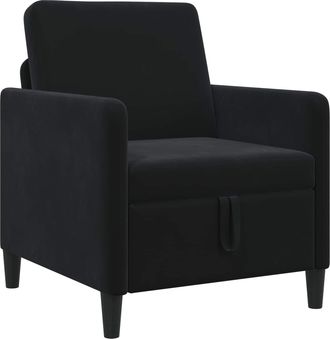 vidaXL Sof&aacute; Con Almacenamiento Negro 72 X 78 X 87 Cm Poli&eacute;ster Vidaxl