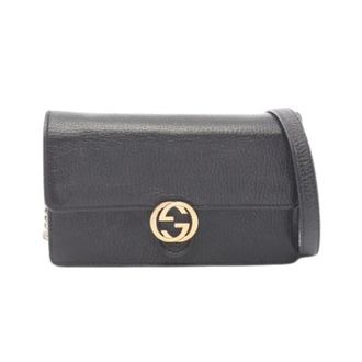 Gucci Pre-owned Mini Bags, female, Black, Size: ONE SIZE Pre-owned Interlocking G Leather Shoulder Bag