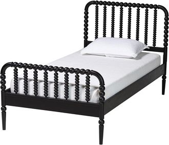 Baxton Studio Lucera Mid-Century Twin Size Bobbin Bed