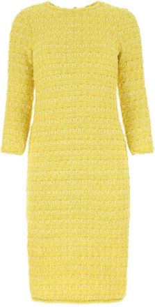 Balenciaga Yellow Back To Front Midi Dress