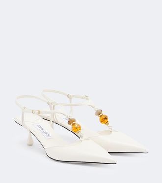 Jimmy Choo London Embellished leather pumps