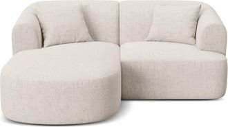 Cosmopolitan Design Sof&aacute; esquinero izquierdo 3 plazas tejido estructural beige claro