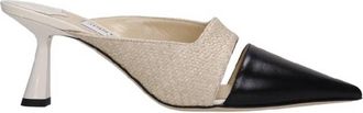 Jimmy Choo London Zalea 65 Raffia And Leather Pumps, Brand Size 34 ( US Size 4 )