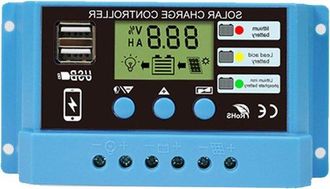 OEM Controlador De Carga Solar Pwm De 30 A Con Pantalla Lcd Para Bater&iacute;as De 12 V/24 V Y Puerto Usb Dual