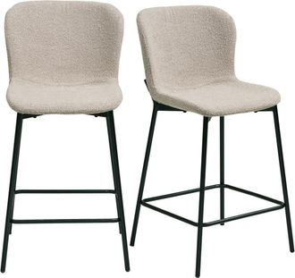 Moloo Taburete de bar tapizado en color topo (x2)