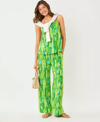 Lilly Pulitzer 31 Mirabella High Rise Linen Palazzo Pant
