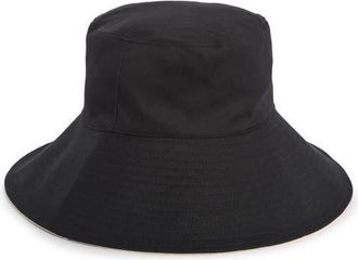 Nordstrom Reversible Cotton Bucket Hat in Black- Ivory at Nordstrom