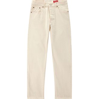 Fortela Johnj Japan Selvedge 5-Pocket Regular Fit Ecr&ugrave; Denim in Off White at Nordstrom, Size 35 X 31 Eu
