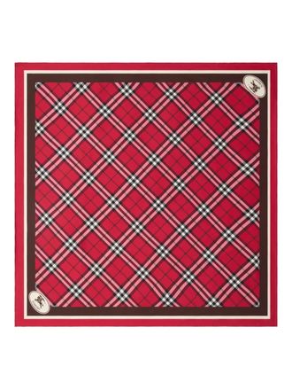 Burberry checked silk scarf - unisex - Silk - OS - Red