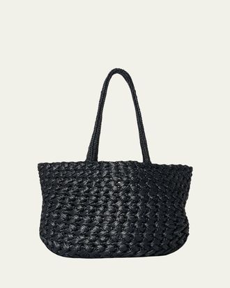 The Row Estelle Woven Shoulder Bag in Viscose Raffia