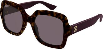 Gucci Vierkante Zonnebril - unisex - Zonnebrillen - Bruin - 54 MM - Accessoires