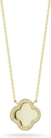 Sphera Milano Cubic Zirconia Clover Pendant Necklace in Gold at Nordstrom Rack