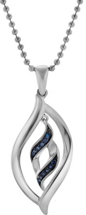 LuvMyJewelry Noraya Sterling Silver 0.09 Ct Diamond Teardrop Pendant
