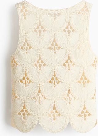 H&M H&auml;kellook-Top mit tiefem R&uuml;ckenausschnitt - White