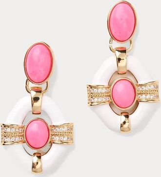 Lilly Pulitzer Womens Fleur De Lilly Doorknocker Earrings In Cherry Blossom