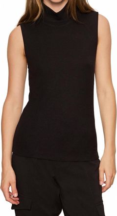 Sanctuary Womens Essential Sleeveless Mock Neck Top In Black