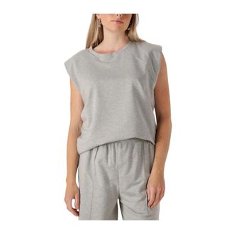 Est'seven Tops, Dames, Grijs, XL, Linnen, Grijze Dane Top voor zomerdagen