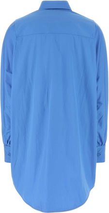 Ermanno Scervino Womens Cerulean Blue Poplin Oversize Shirt - Sky Blue Cotton - Size EU 36 (Womens)