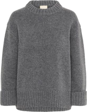 Soaked In Luxury Truien & Vesten, Dames, Grijs, XL, Leer, Rondgebreide trui