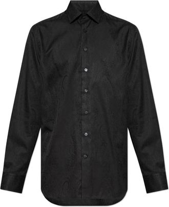 Etro Heren, Overhemden, Zwart, Maat: XL Katoen