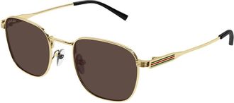Gucci Stijlvolle zonnebril in zwart - Heren - Accessoires - Geel - Maat: 50 MM