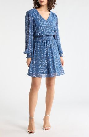 Halogen Argyle Long Sleeve Dress in Jbs Denim at Nordstrom Rack, Size X-Large