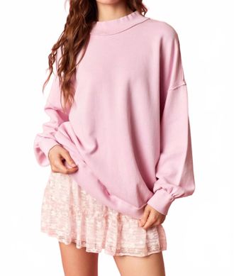 Peach Love California Sugar Cloud Mockneck Sweatshirt In Light Pink
