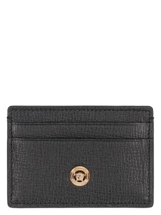 VERSACE ロゴ レザーウォレット 財布 黒 イタリア製 ウォレット | ヴェルサーチェ 日本