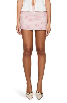 Princess Polly Piazia Floral Chiffon Miniskirt in Multi Floral at Nordstrom, Size 12