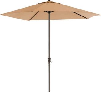 Trade Shop Trade Shop - Ombrellone Rotondo Da Giardino Palo Centrale Con Chiusura A Carrucola Antivento - Blanco