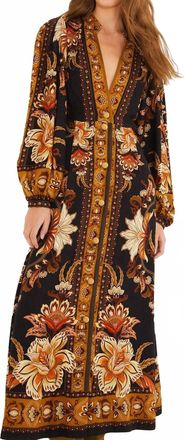 Farm Rio Majestic Garden Maxi Dress In Black