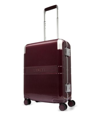 Lancel Empreinte ribbed hard suitcase - unisex - Polycarbonite/Calf Leather/Recycled Polyester - OS - Red