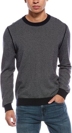 Vince blue multi Birdseye Wool-Blend Crewneck Sweatshirt