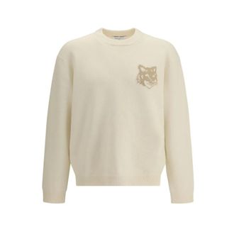 Maison Kitsun&eacute; Heren, Truien, Beige, Maat: M Wol