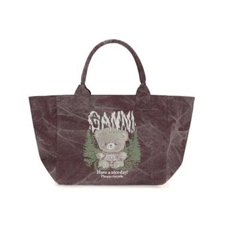 Ganni Bolso Tote con Estampado de Osito de Peluche - Bags - Mujer - Rojo - ONE SIZE
