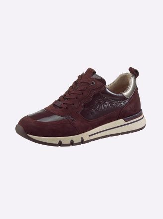 Caprice Sneaker CAPRICE, Damen, Gr. 37, rot (burgund), Glattleder, Lackleder, Veloursleder, Schuhe Sneaker
