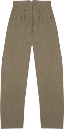 Cortana Geplooide broek met hoge taille - Dames - Broeken - Groen - 2XS - Wol - Broeken