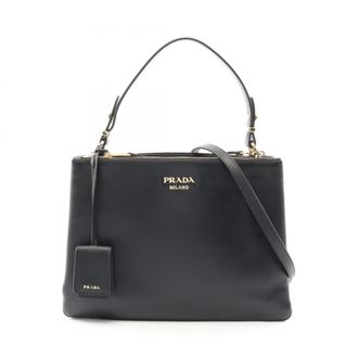 Prada Black Leather Handbag Tote Bag (Pre-Owned)