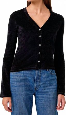 Goldie London Velour Crush Cardigan In Black