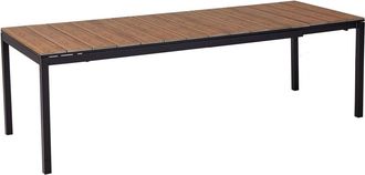 Beliani Mesa de comedor 8 personas de material sint&eacute;tico marr&oacute;n