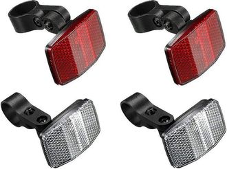 OEM Kit De Reflectores Para Radios De Bicicleta, 2 Reflectores Delanteros + 2 Reflectores Traseros, Reflectores Tipo Ojo De Gato Para Bicicletas De Monta&ntilde;