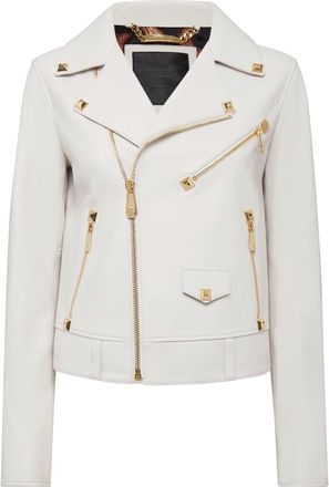 Philipp Plein Leather Biker Studs
