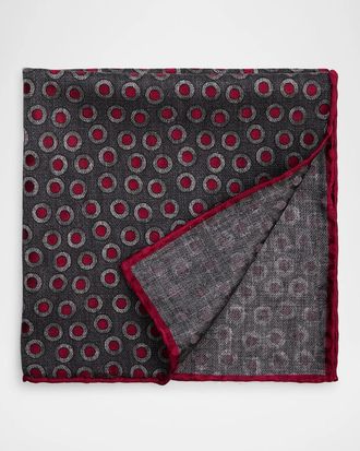 Brunello Cucinelli Men & apos;s Polka Dot Silk Pocket Square