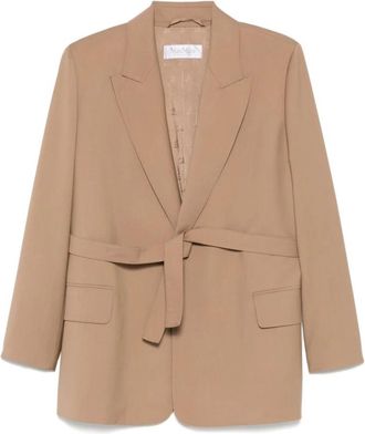 Max Mara Talento Blazer - Dames - Blazers - Bruin - M - Nylon - Jassen