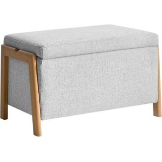 Beliani Panca contenitore Rivestimento in tessuto Grigio chiaro Edland