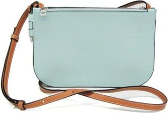 Loewe Pre-owned Cross Body Bags, female, Blue, Size: ONE SIZE Pre-owned Gate Double Zip Pouch