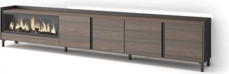 Skraut Home Skraut Home - Mueble Tv, Televisi&oacute;n, Muebles De Sal&oacute;n, Almacenaje, 315x35x61cm, Para Tv Hasta 80, Chimenea El&eacute;ctrica Xxl, Dise&ntilde;o Industrial, Led, Esti