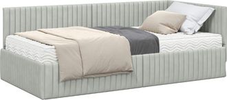 vidaXL Estructura De Cama Esquina Con Colch&oacute;n 2 Uds. Gris Claro Vidaxl