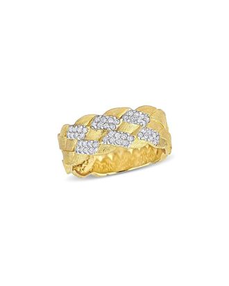 Rina Limor 14K 0.24 ct. tw. Diamond Studded Basketweave Ring