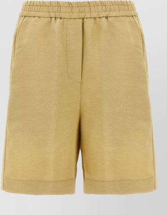 Nude linen bermuda shorts
